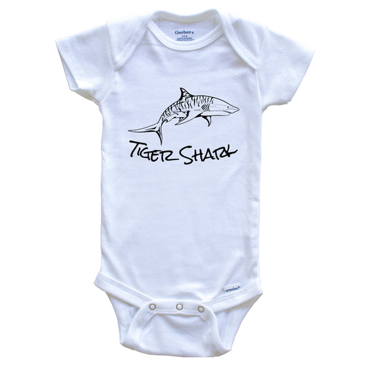 Tiger Shark Sketch Cool Shark Baby Onesie