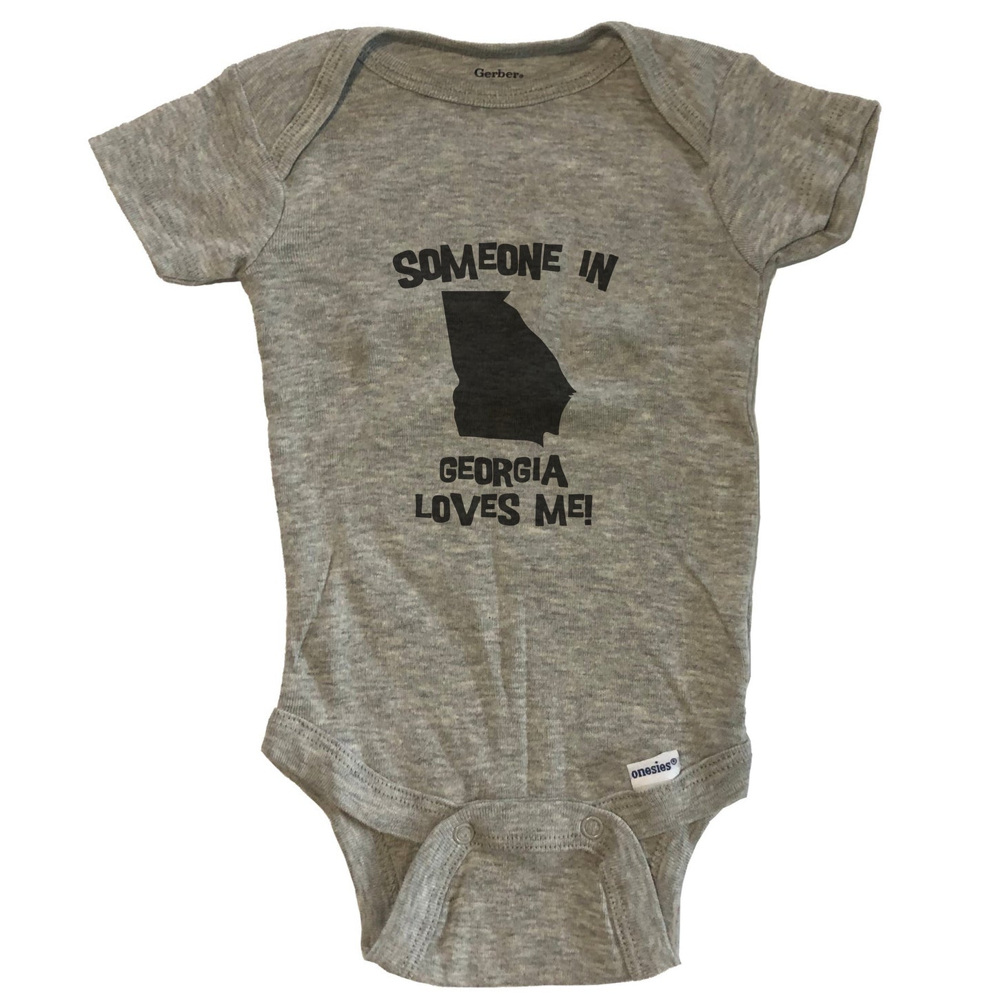 Someone In Georgia Loves Me State Silhouette Cute Baby Onesie - One Piece Baby Bodysuit