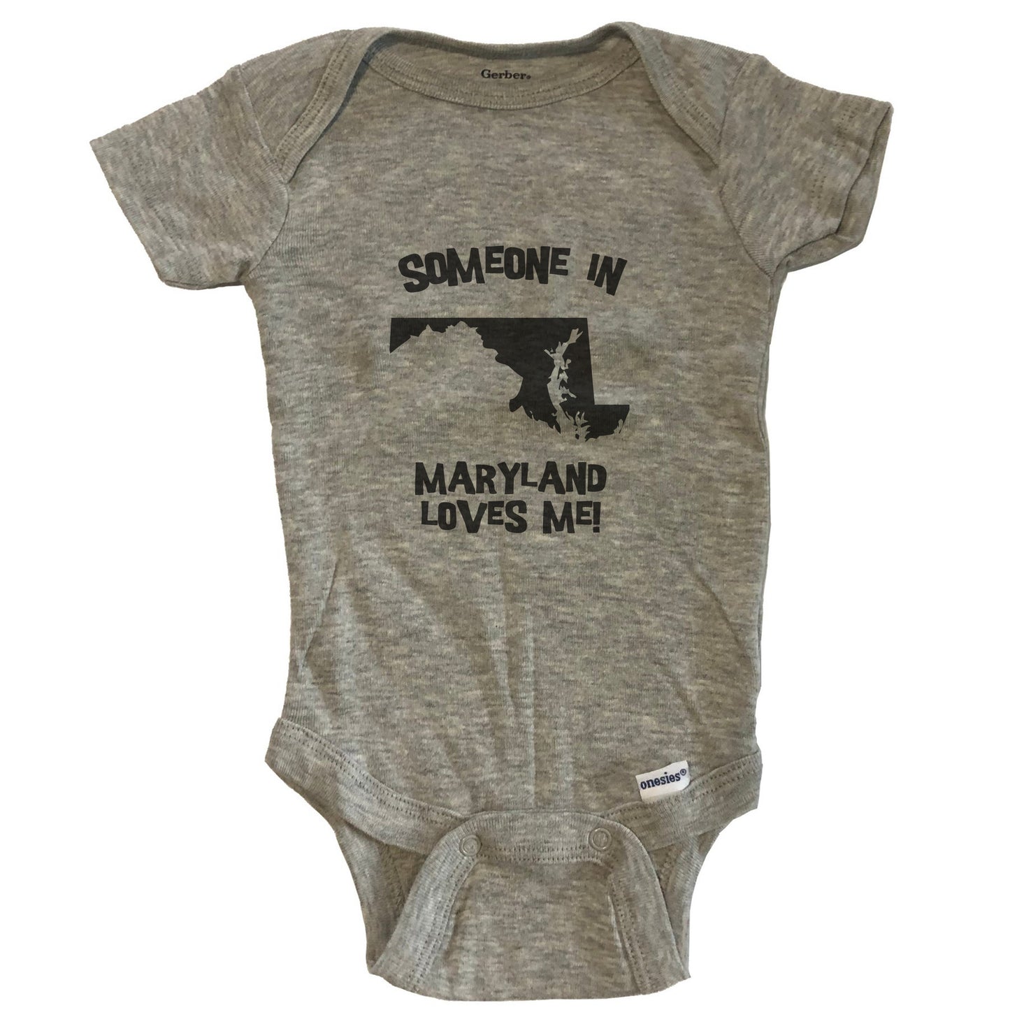 Someone In Maryland Loves Me State Silhouette Cute Baby Onesie - One Piece Baby Bodysuit