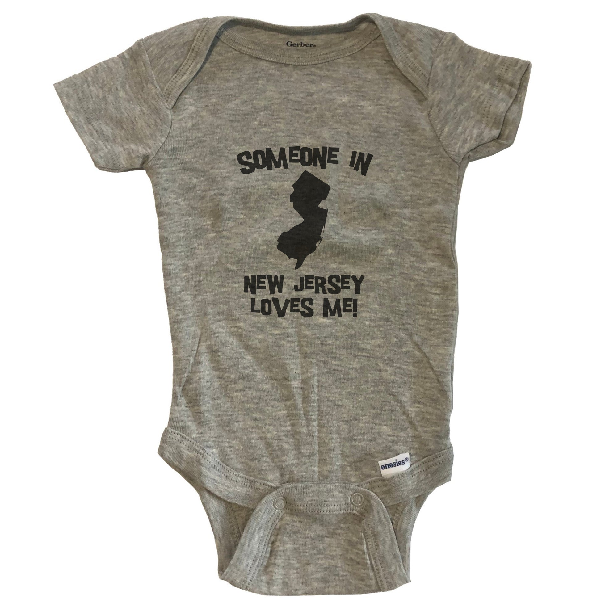 Someone In New Jersey Loves Me State Silhouette Cute Baby Onesie - One Piece Baby Bodysuit