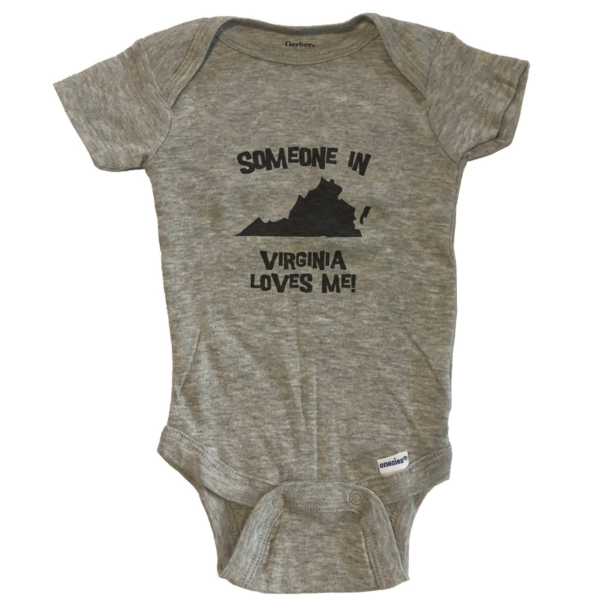 Someone In Virginia Loves Me State Silhouette Cute Baby Onesie - One Piece Baby Bodysuit