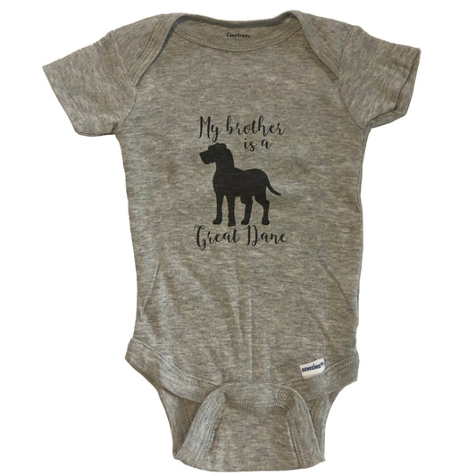 My Brother Is A Great Dane Cute Dog Baby Onesie - Great Dane One Piece Baby Bodysuit