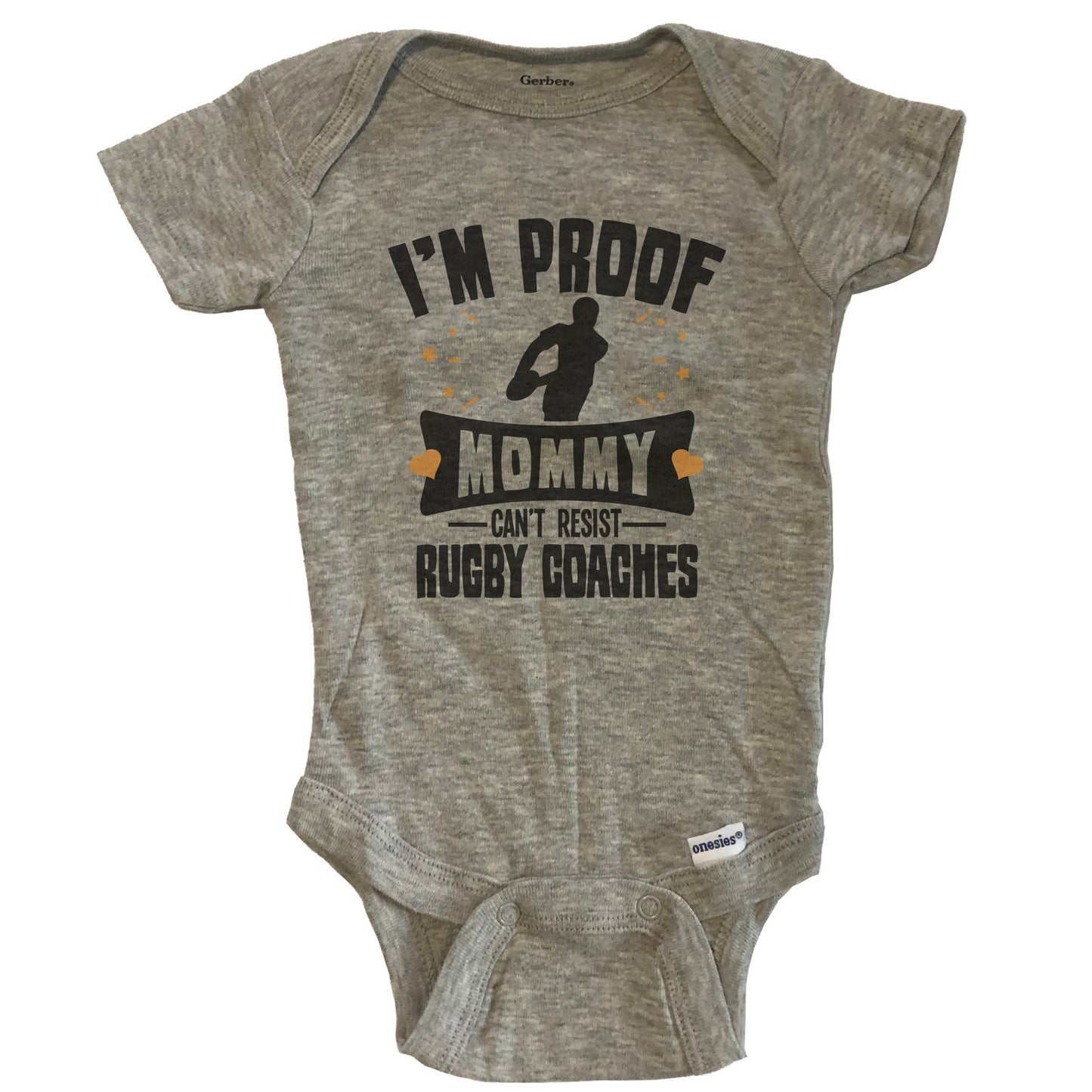 Funny Rugby Onesie - I'm Proof Mommy Can't Resist Rugby Coaches Baby Bodysuit