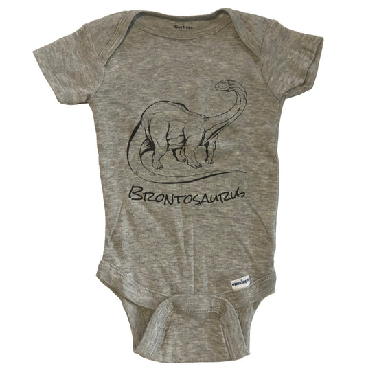 Brontosaurus Sketch Cool Prehistoric Animal Dinosaur Baby Onesie