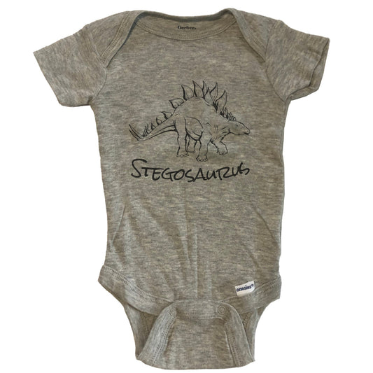 Stegosaurus Sketch Cool Prehistoric Animal Dinosaur Baby Onesie