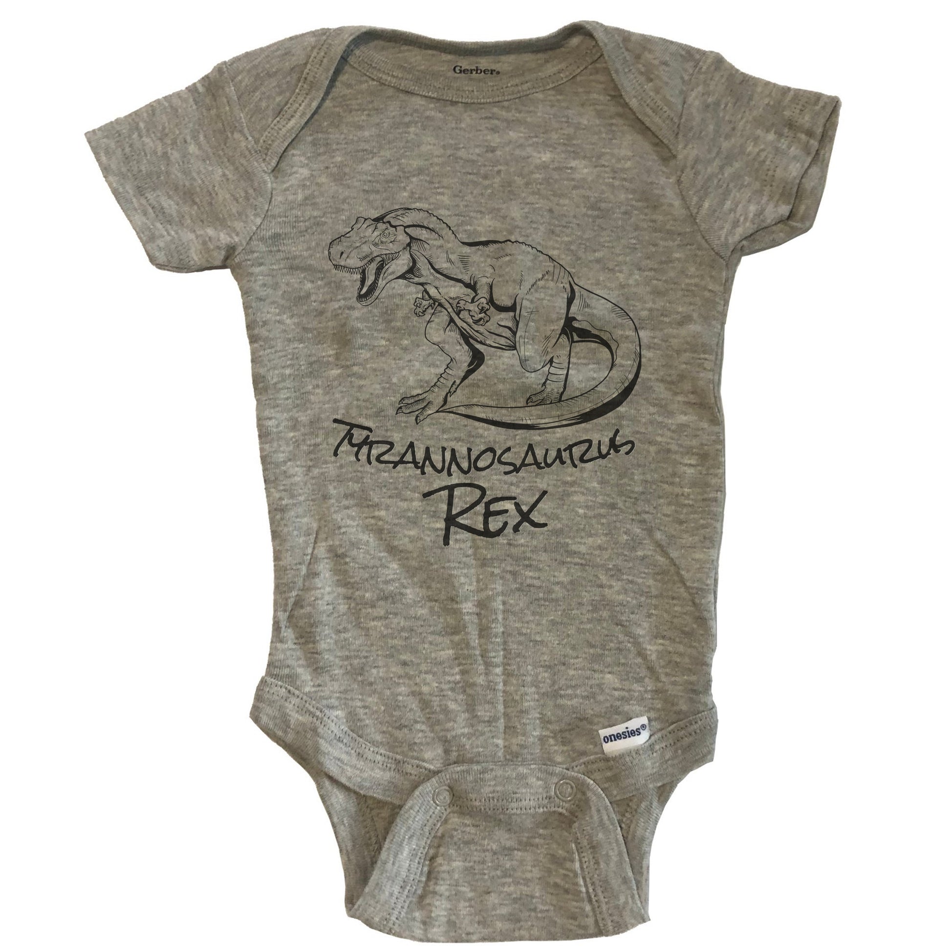 Tyrannosaurus Rex Sketch Cool Prehistoric T-Rex Dinosaur Baby Onesie