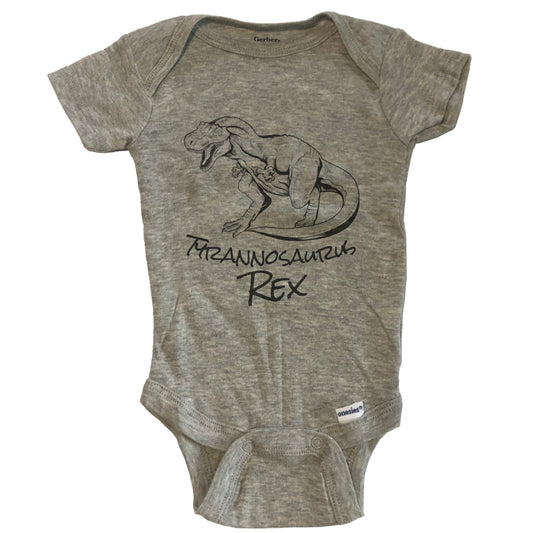 Tyrannosaurus Rex Sketch Cool Prehistoric T-Rex Dinosaur Baby Onesie