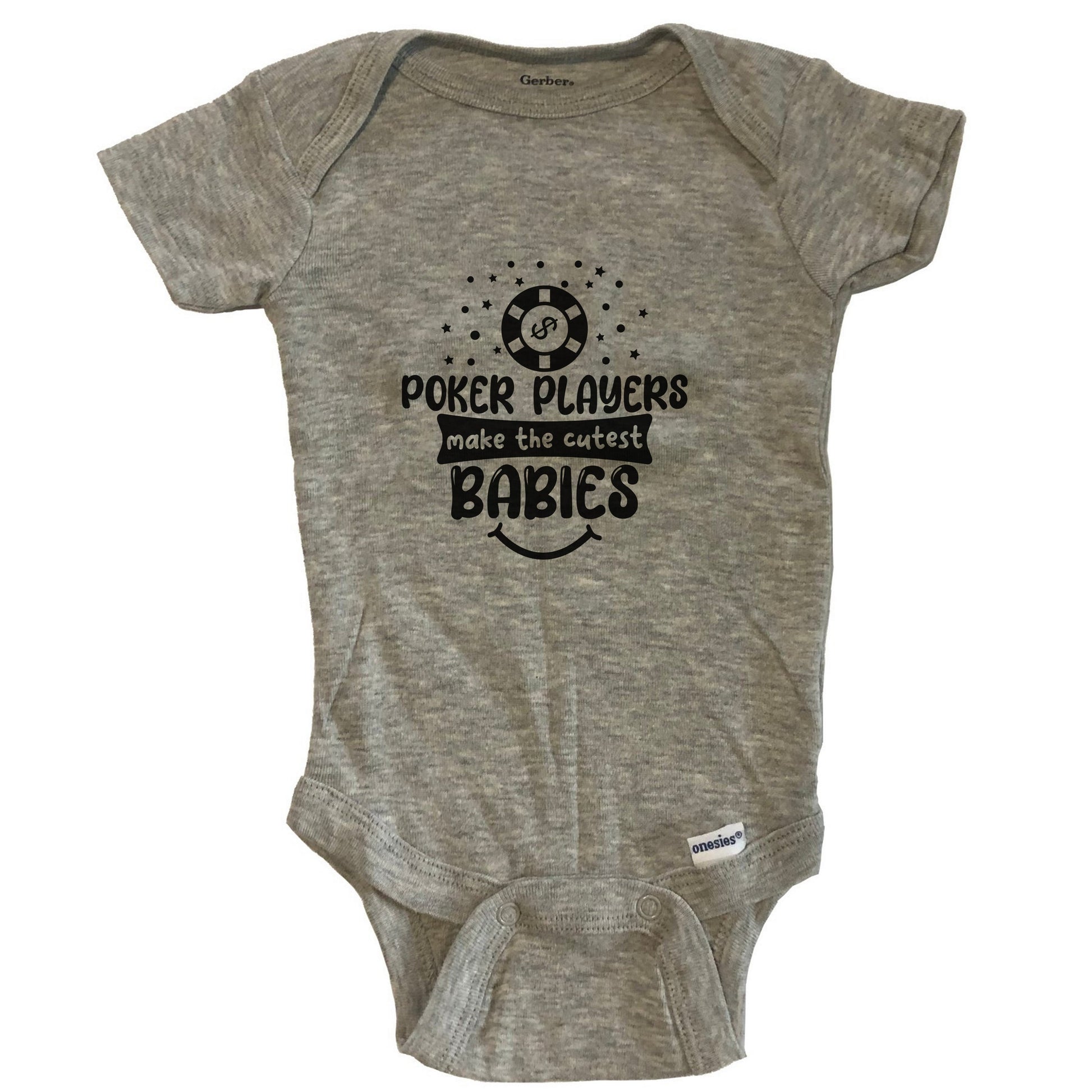 Poker Players Make The Cutest Babies Funny Poker One Piece Baby Bodysuit - Grey