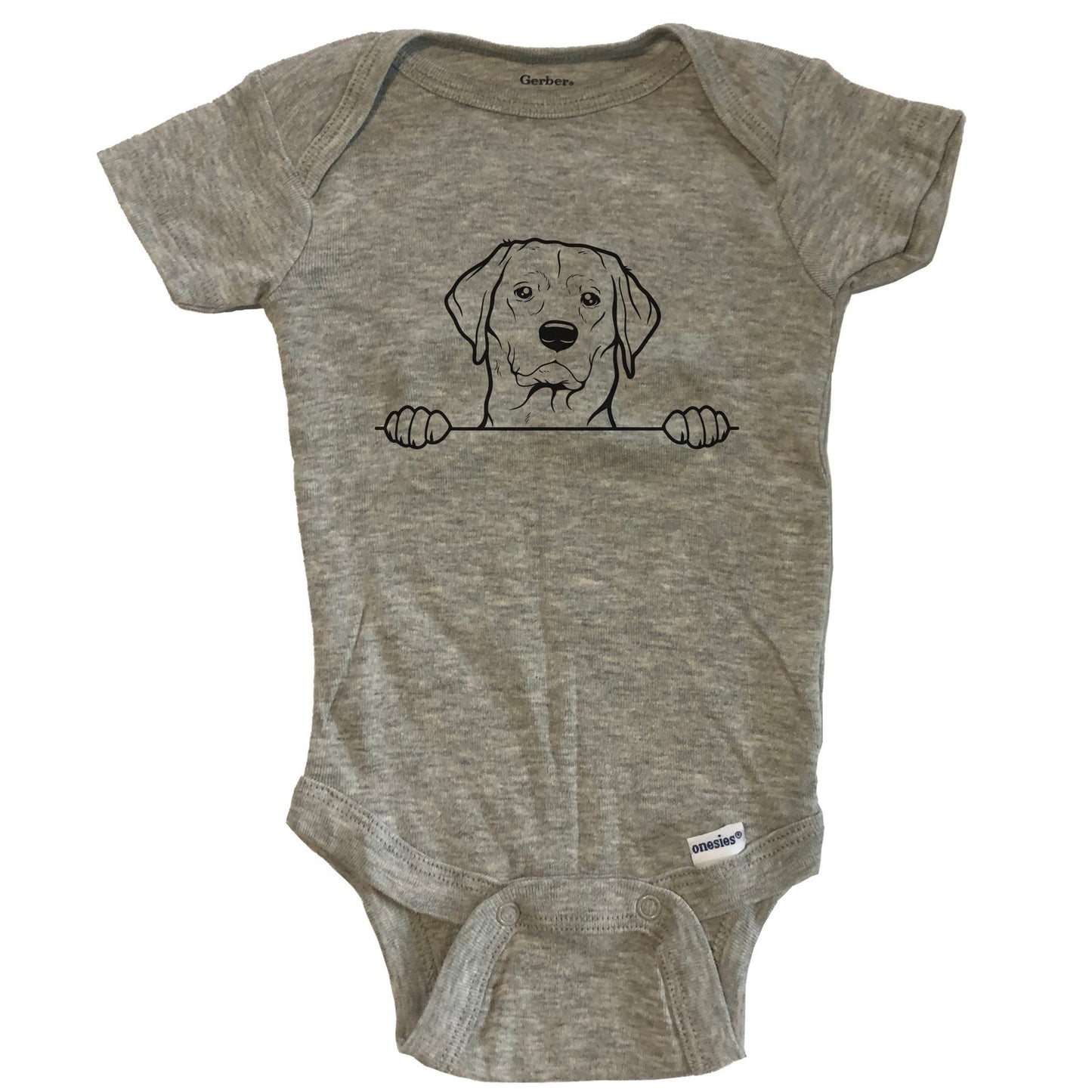 Labrador Retriever Dog Breed Drawing Cute One Piece Baby Bodysuit - Grey