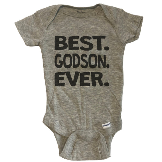 Best. Godson. Ever. Funny Baby Onesie - Grey