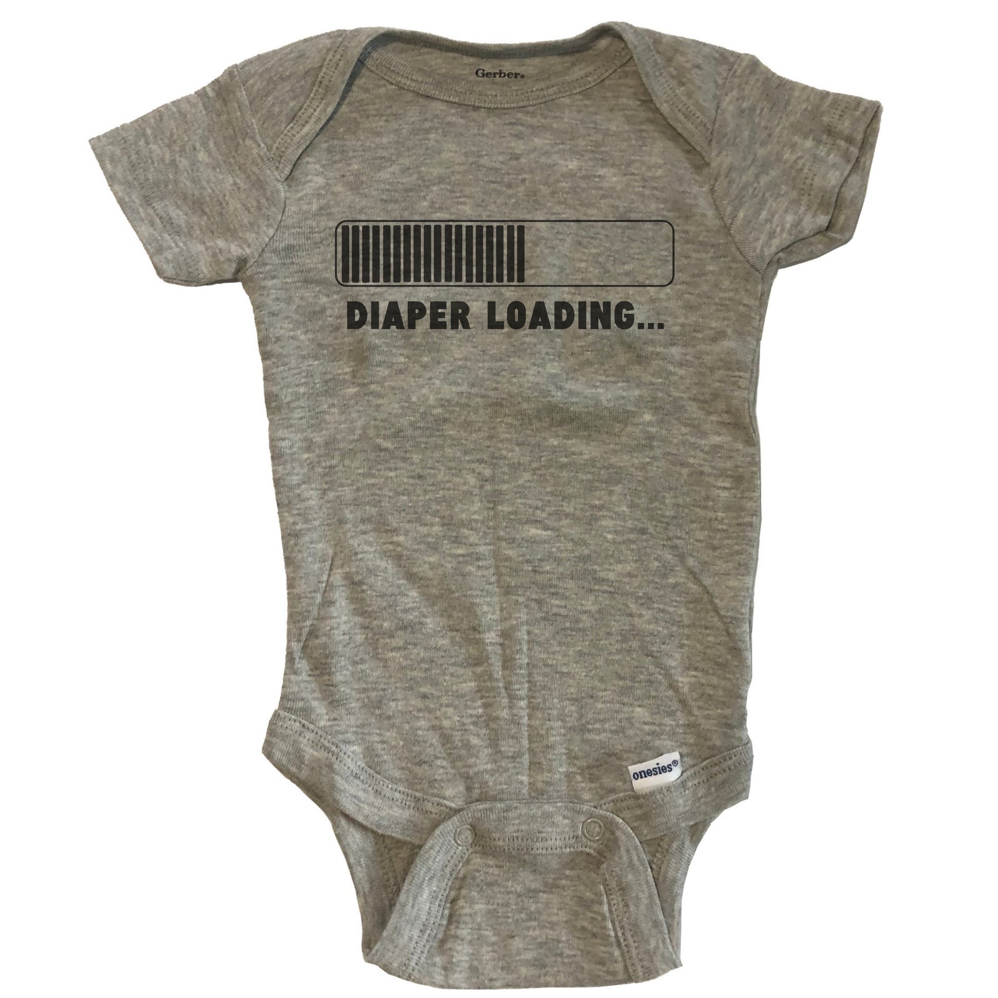 Diaper Loading Funny Baby Onesie - Grey