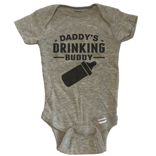 Daddy's Drinking Buddy Cute Baby Onesie - Funny Baby Bodysuit