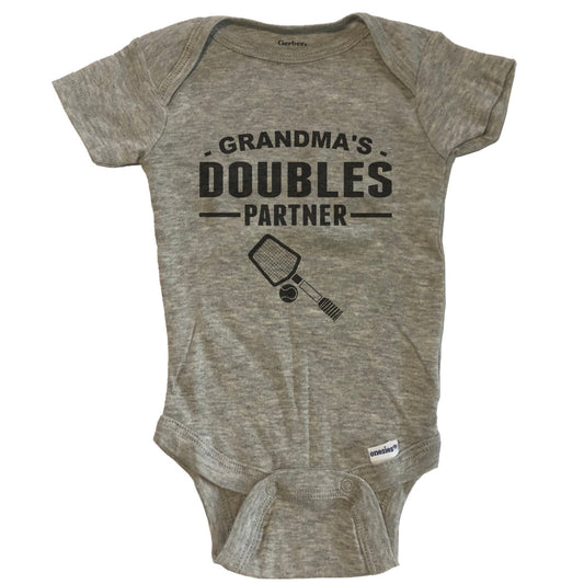 Grandma's Doubles Partner Cute Tennis Baby Onesie