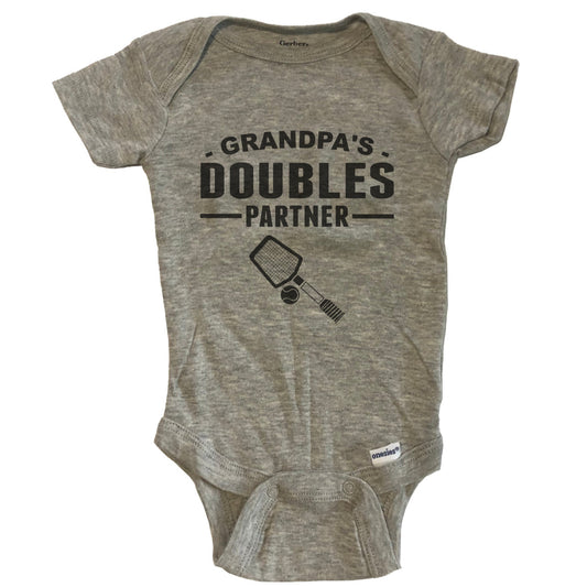 Grandpa's Doubles Partner Cute Tennis Baby Onesie