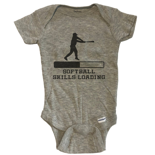 Softball Skills Loading Funny Sports Humor Baby Onesie