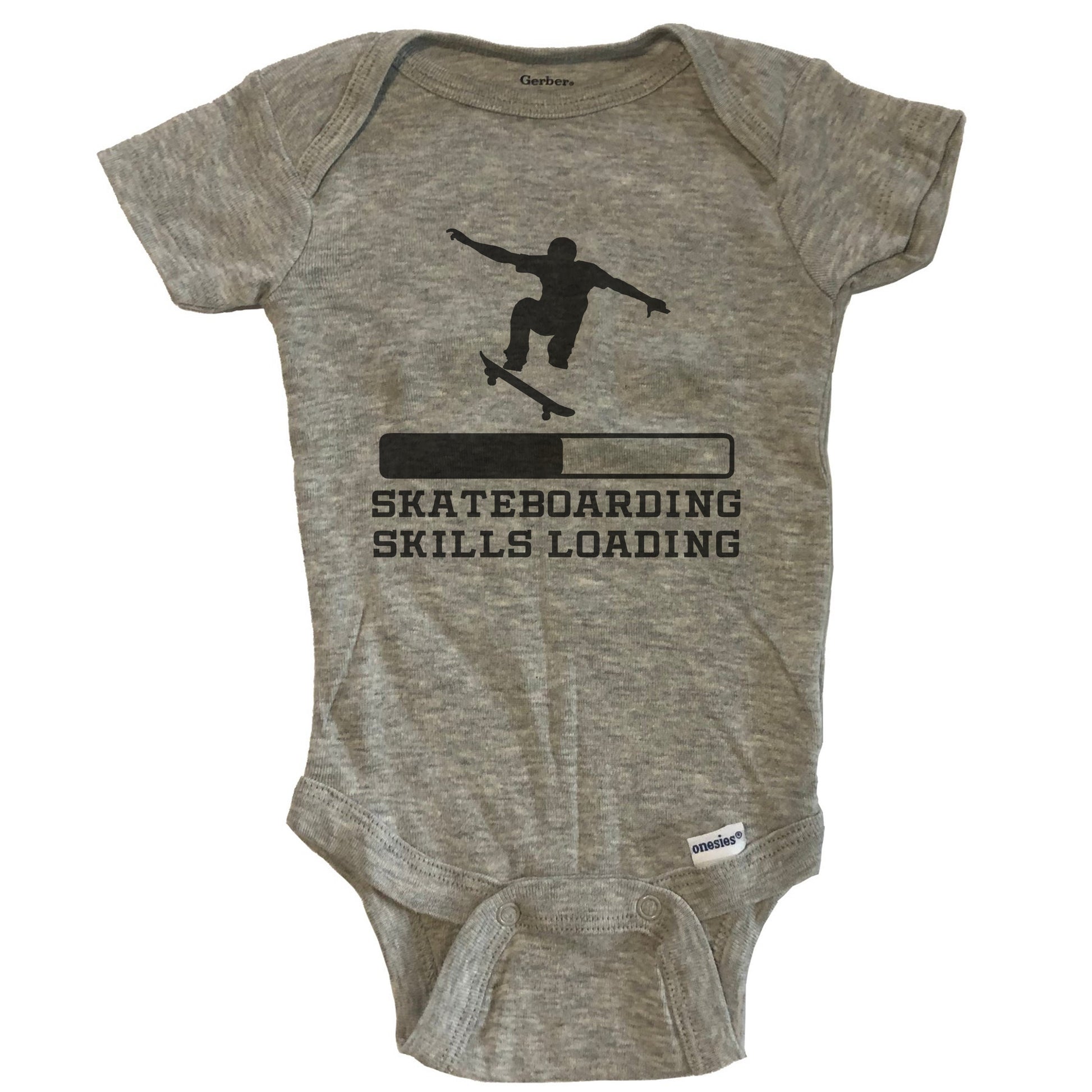 Skateboarding Skills Loading Funny Skateboard Humor Baby Onesie