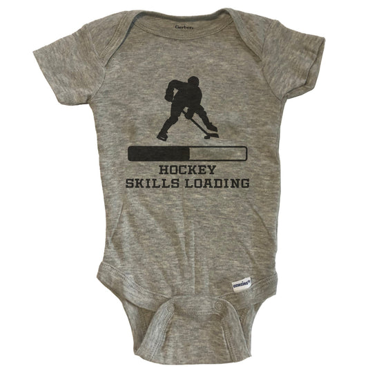 Hockey Skills Loading Funny Sports Humor Baby Onesie