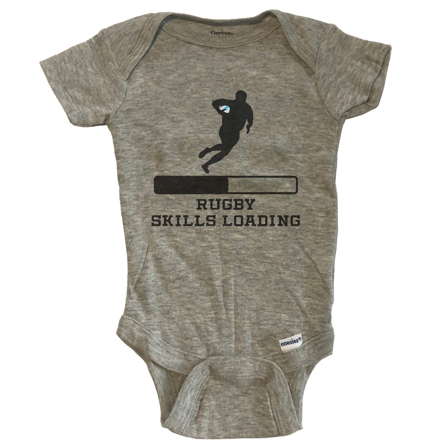 Rugby Skills Loading Funny Sports Humor Baby Onesie