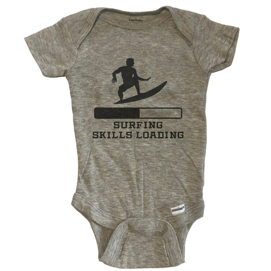 Surfing Skills Loading Funny Surfer Humor Baby Onesie