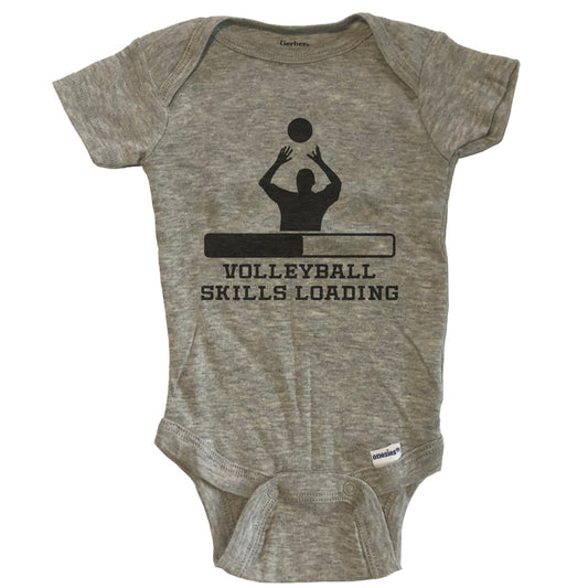 Volleyball Skills Loading Funny Sports Humor Baby Onesie