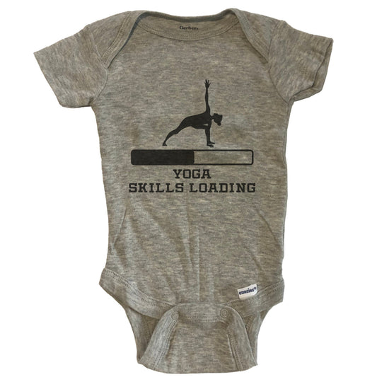 Yoga Skills Loading Funny Yoga Humor Baby Onesie