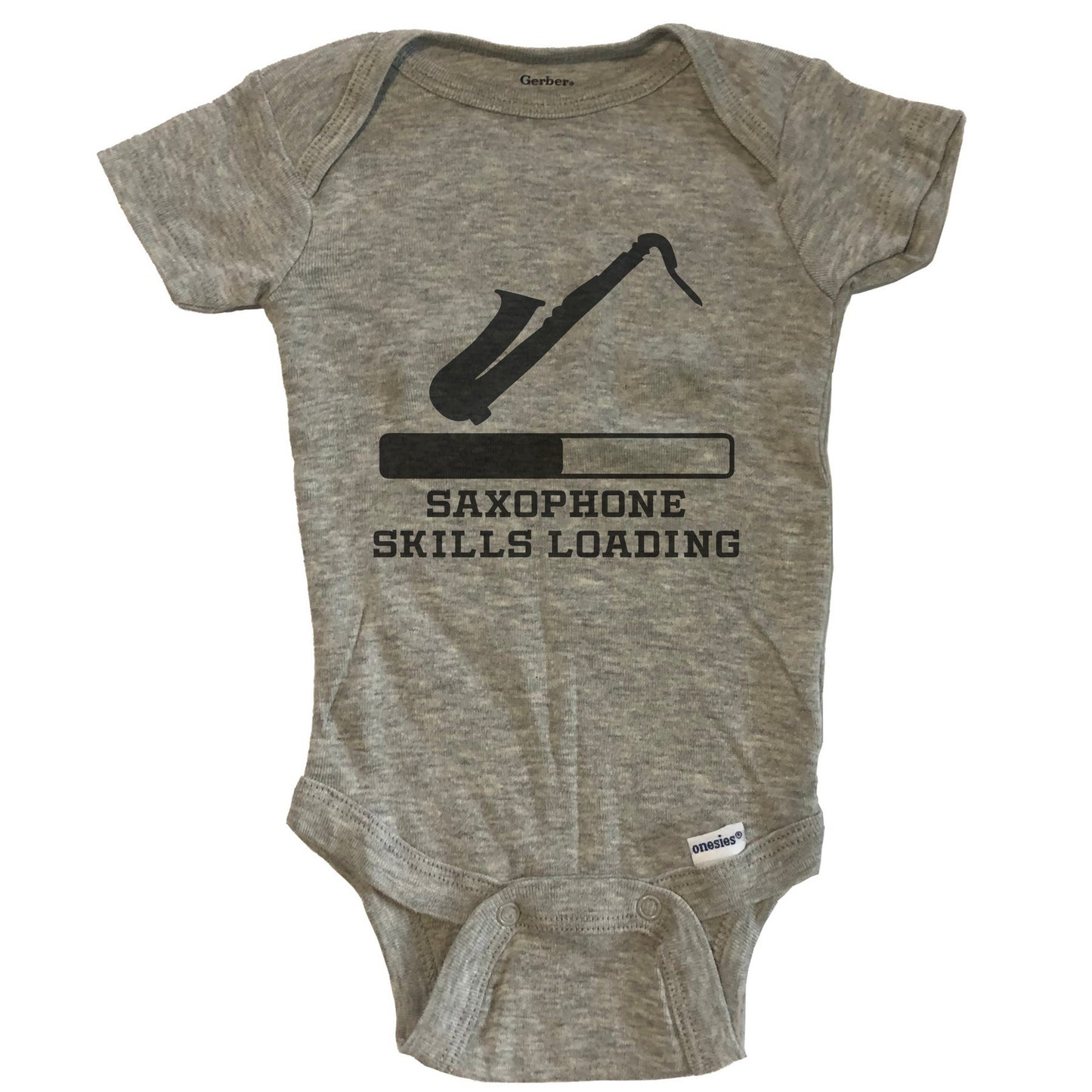 Saxophone Skills Loading Funny Musician Humor Baby Onesie