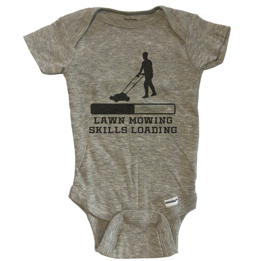 Lawn Mowing Skills Loading Funny Yard Work Humor Baby Onesie