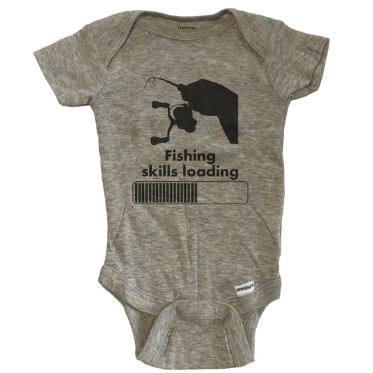 Fishing Skills Loading Funny Fisherman Baby Onesie
