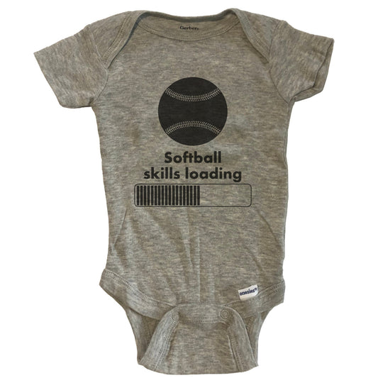 Softball Skills Loading Funny Baby Onesie