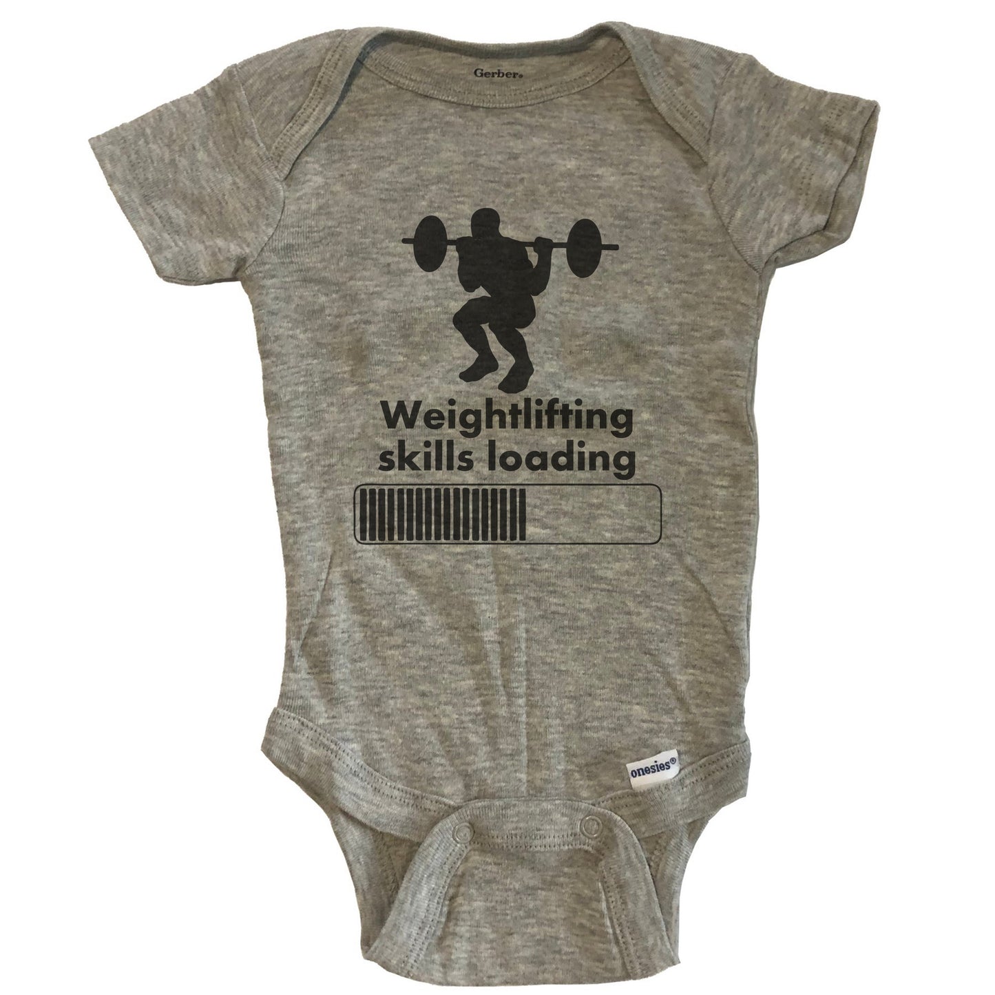 Weightlifting Skills Loading Funny Squats Baby Onesie