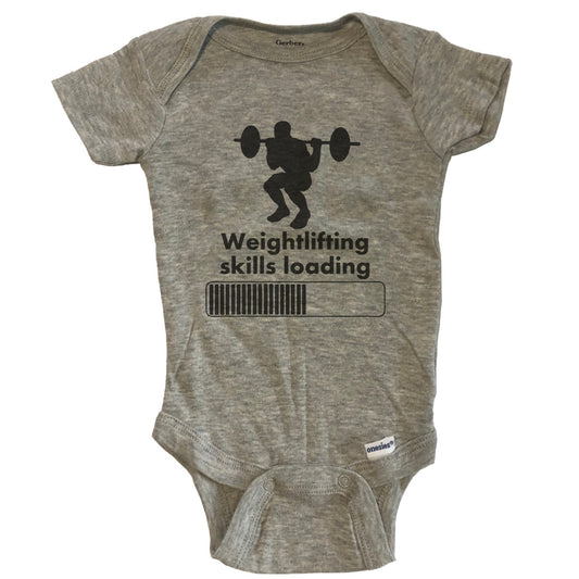 Weightlifting Skills Loading Funny Squats Baby Onesie