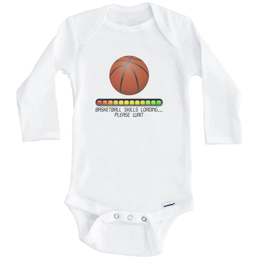 Basketball Skills Loading Please Wait Funny Baby Onesie (Long Sleeves)