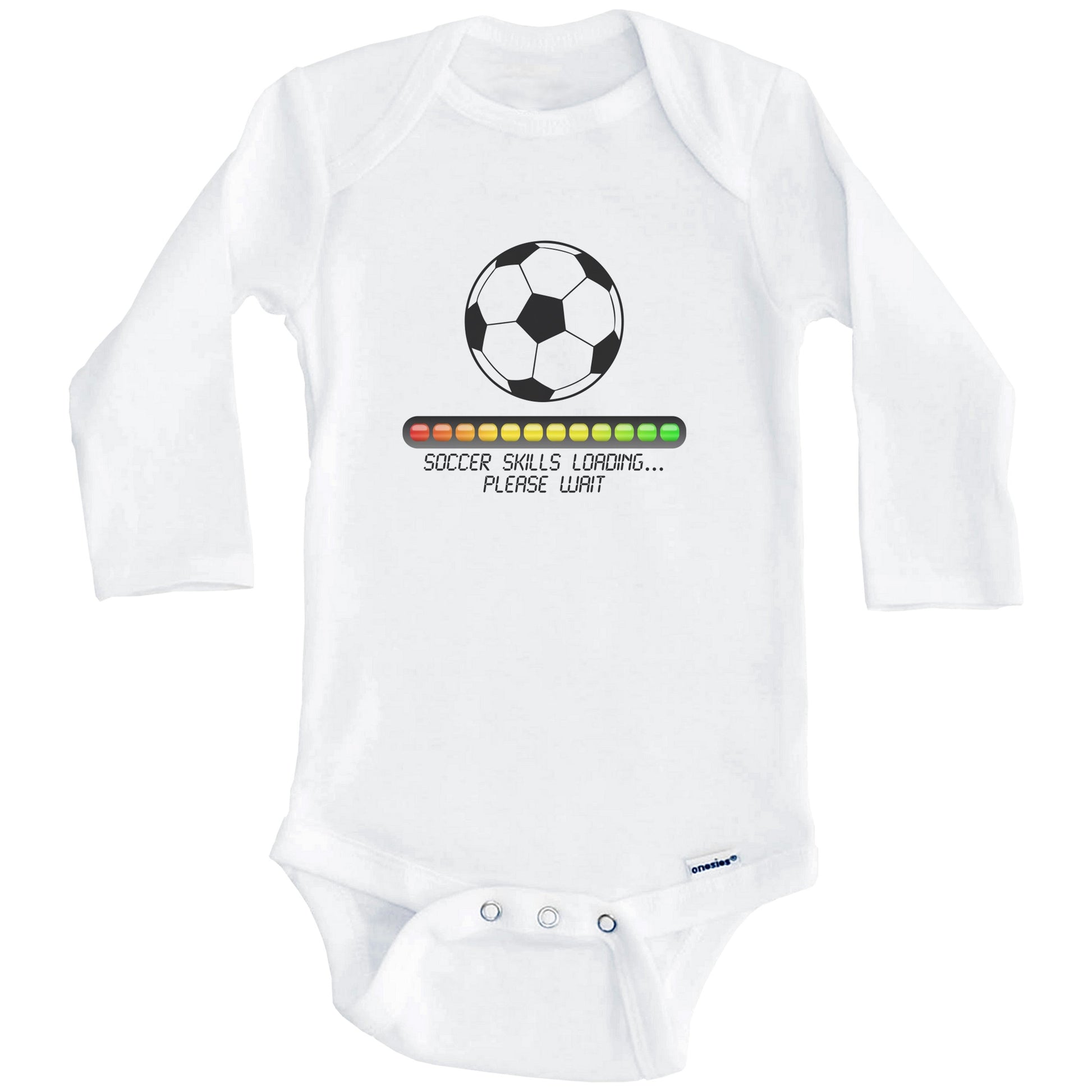 Soccer Skills Loading Please Wait Funny Baby Onesie (Long Sleeves)