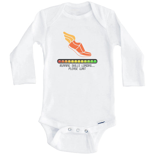 Running Skills Loading Please Wait Funny Baby Onesie (Long Sleeves)