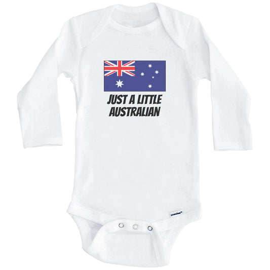 Just A Little Australian Cute Australia Flag Baby Onesie (Long Sleeves)