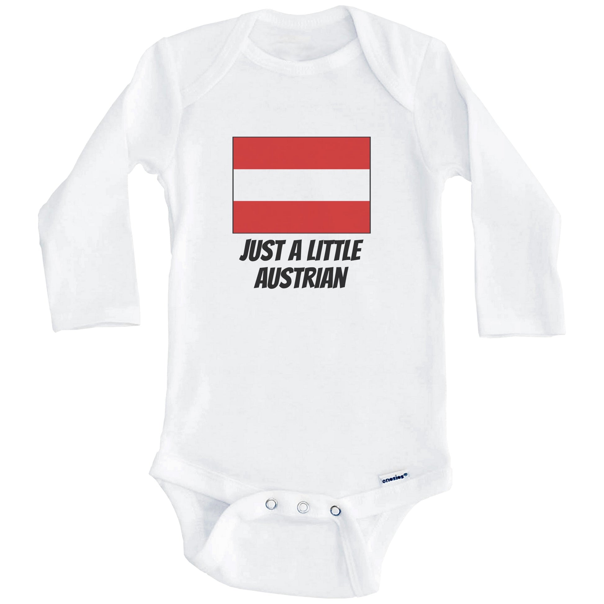 Just A Little Austrian Cute Austria Flag Baby Onesie (Long Sleeves)