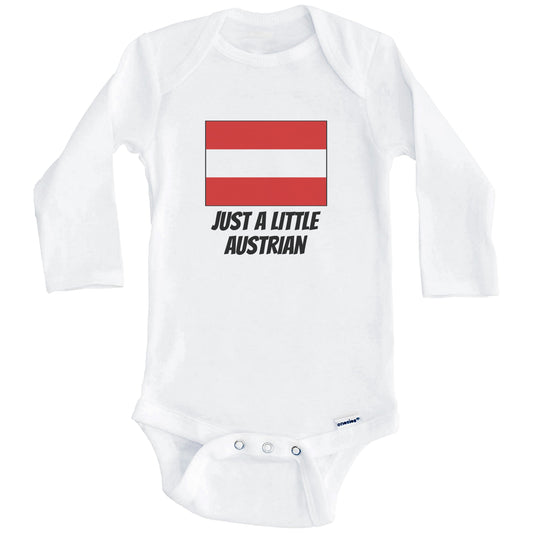 Just A Little Austrian Cute Austria Flag Baby Onesie (Long Sleeves)