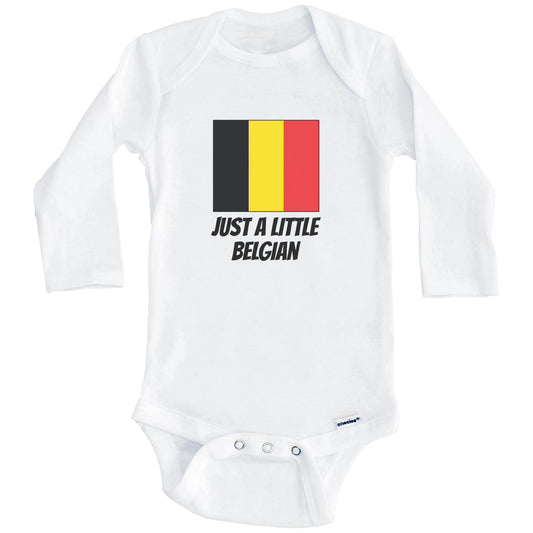 Just A Little Belgian Cute Belgium Flag Baby Onesie (Long Sleeves)