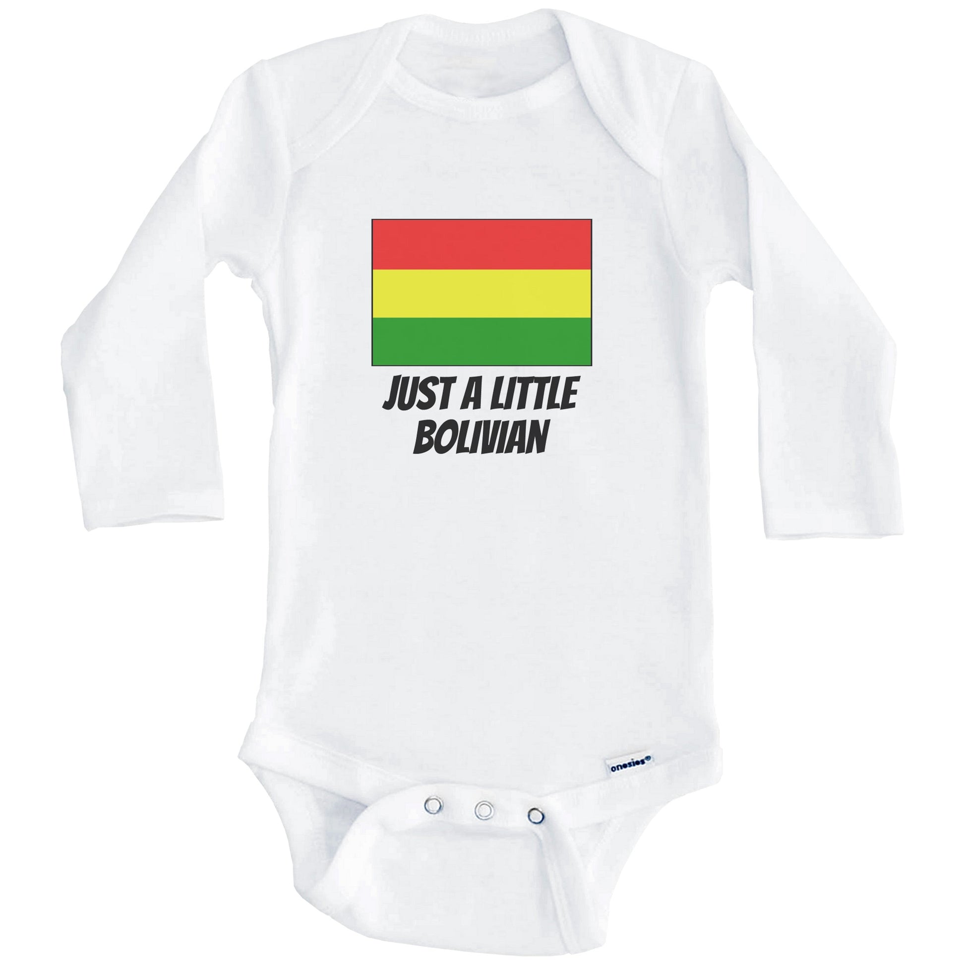 Just A Little Bolivian Cute Bolivia Flag Baby Onesie (Long Sleeves)