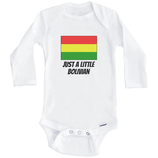 Just A Little Bolivian Cute Bolivia Flag Baby Onesie (Long Sleeves)