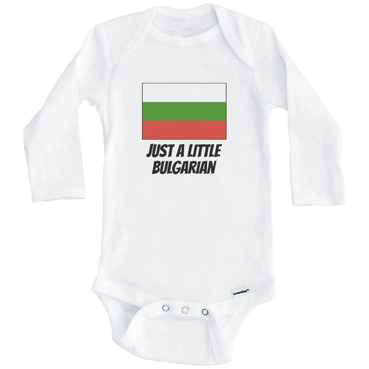 Just A Little Bulgarian Cute Bulgaria Flag Baby Onesie (Long Sleeves)
