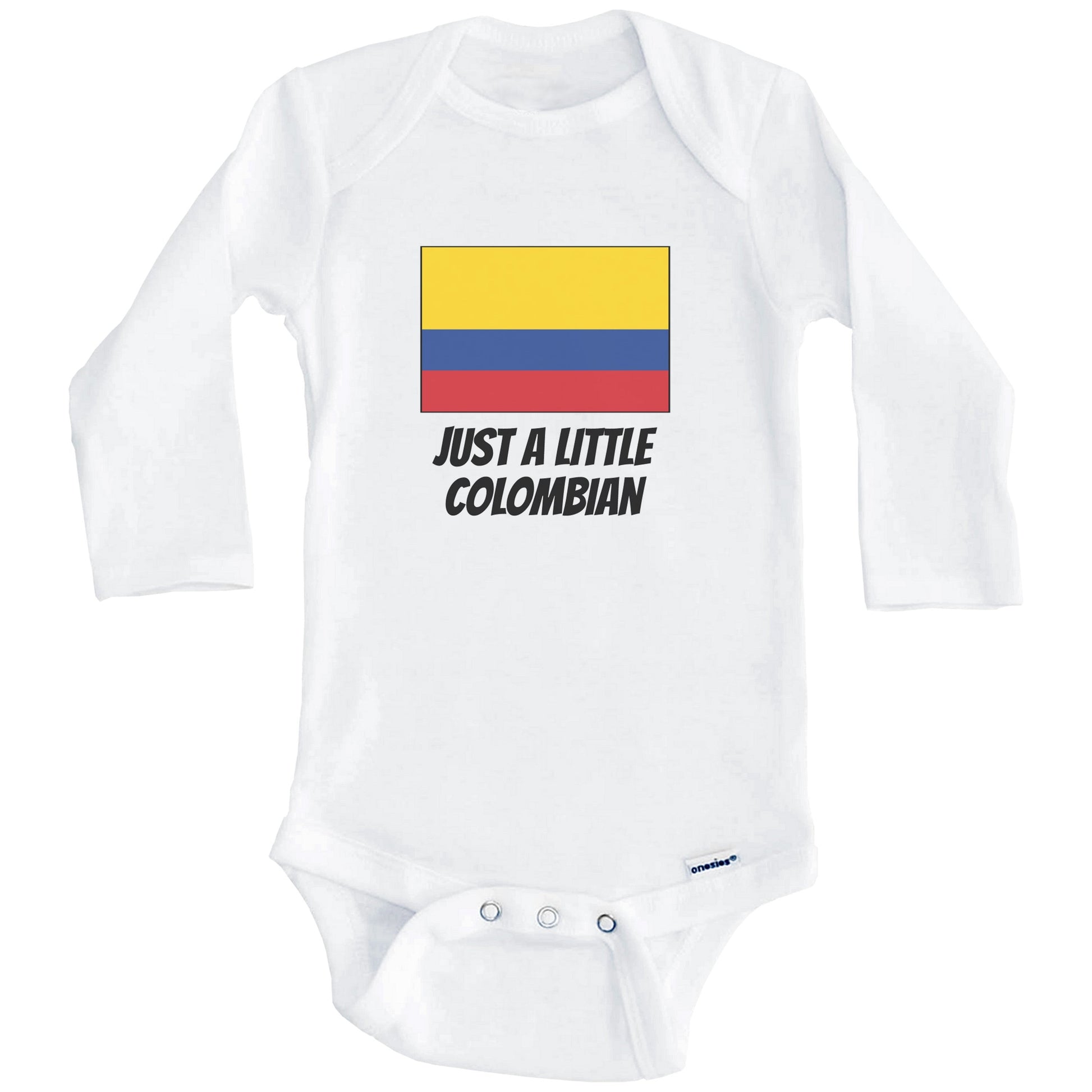 Just A Little Colombian Cute Colombia Flag Baby Onesie (Long Sleeves)