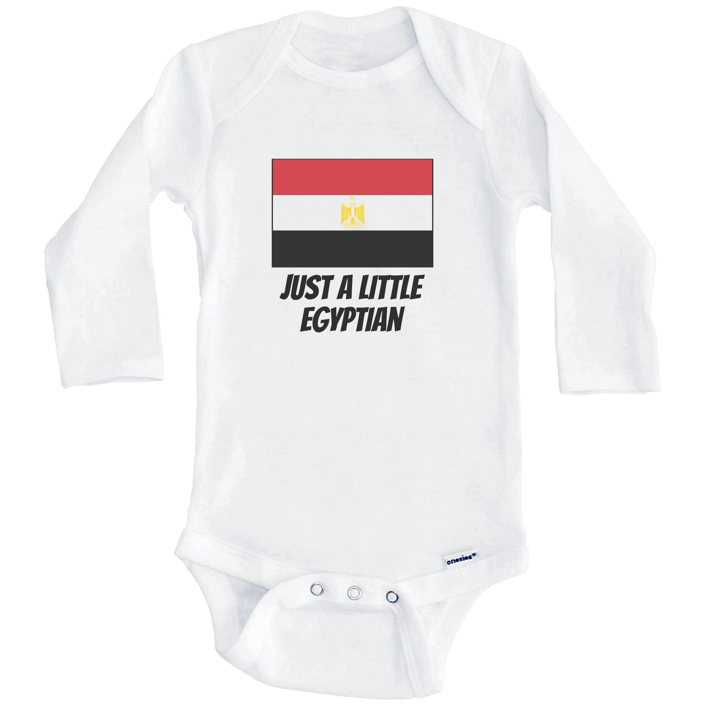 Just A Little Egyptian Cute Egypt Flag Baby Onesie (Long Sleeves)