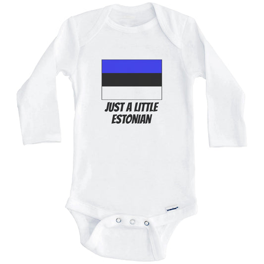 Just A Little Estonian Cute Estonia Flag Baby Onesie (Long Sleeves)