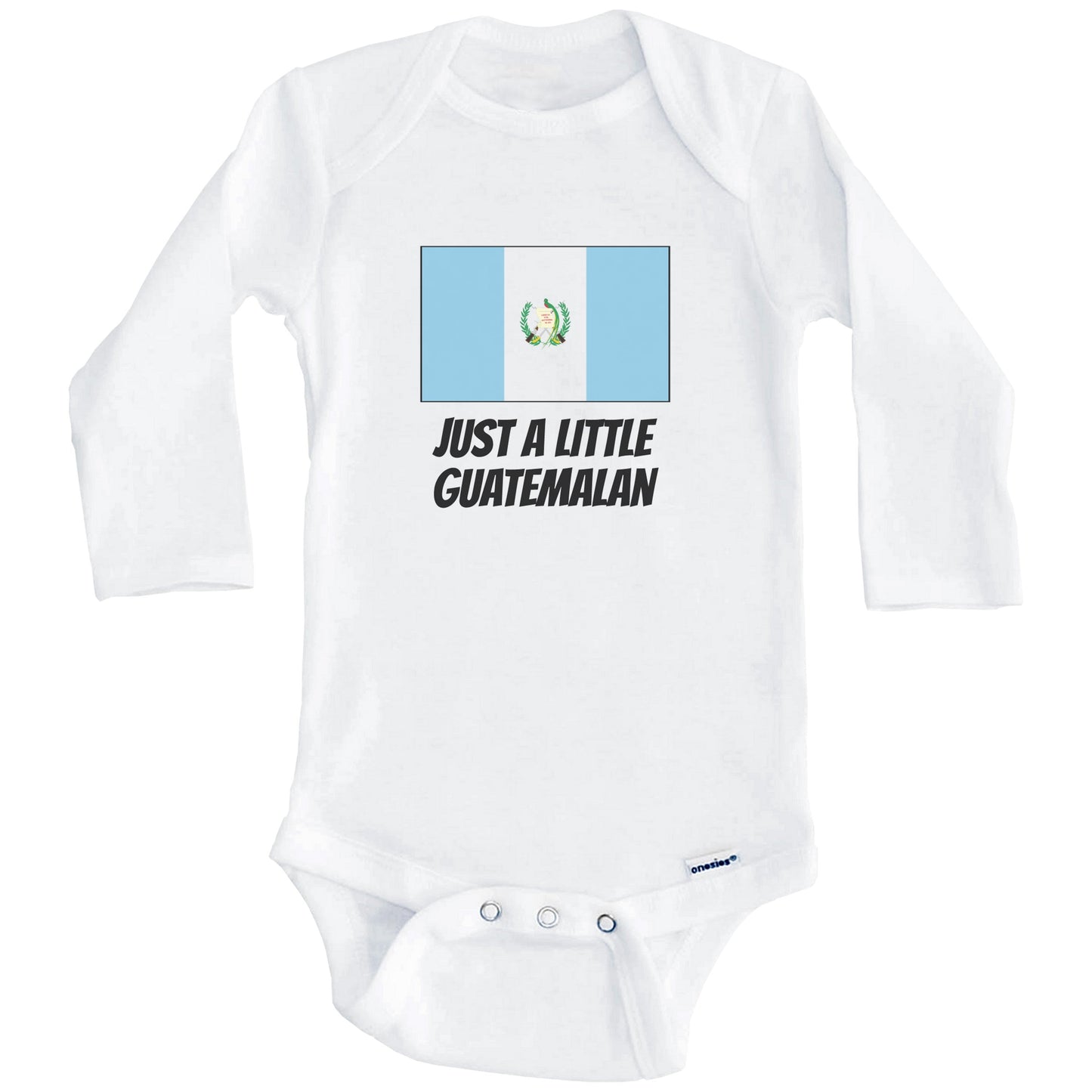 Just A Little Guatemalan Cute Guatemala Flag Baby Onesie (Long Sleeves)