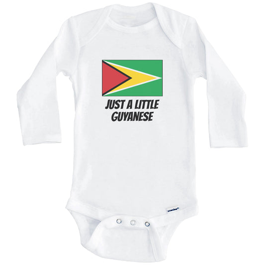 Just A Little Guyanese Cute Guyana Flag Baby Onesie (Long Sleeves)
