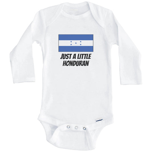 Just A Little Honduran Cute Honduras Flag Baby Onesie (Long Sleeves)