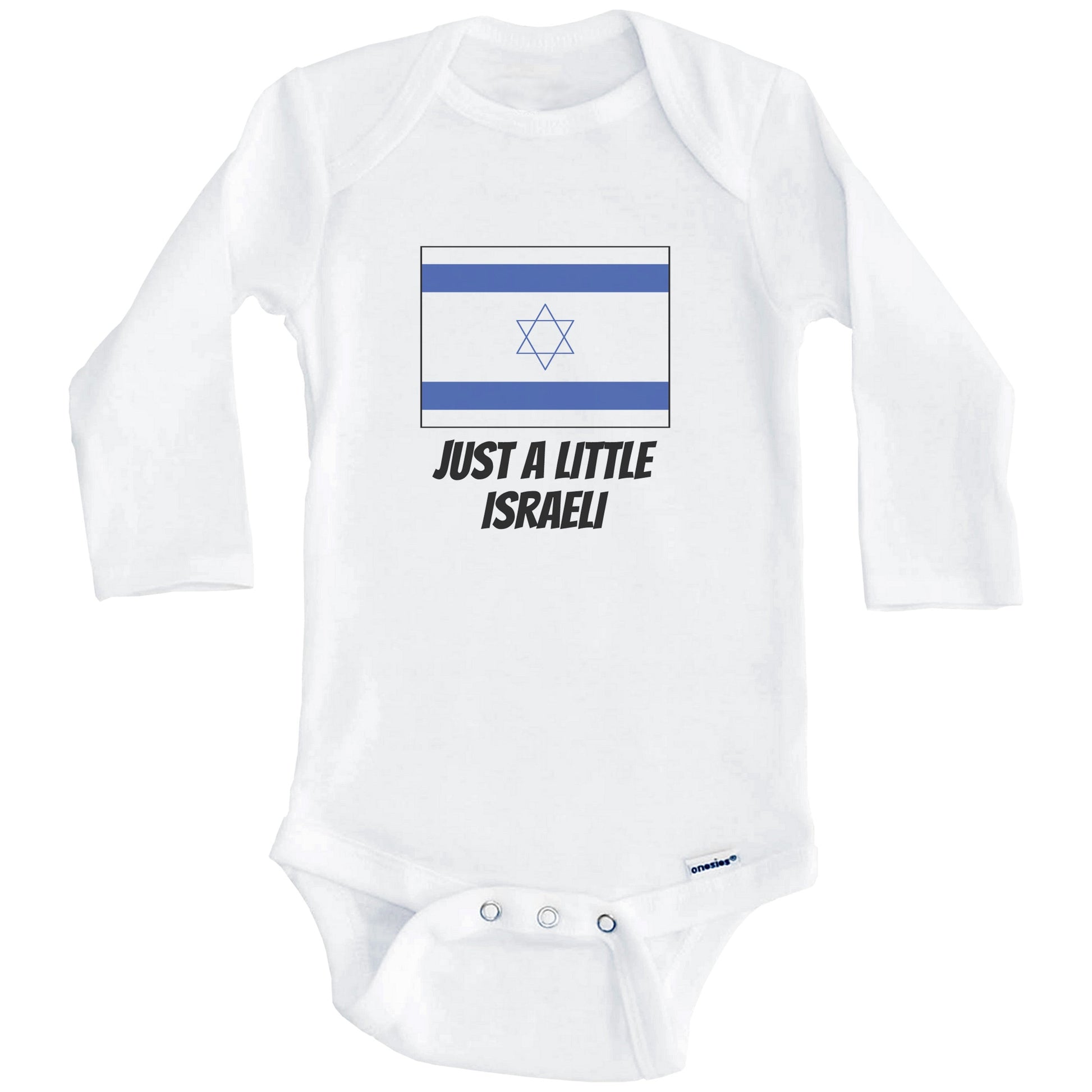 Just A Little Israeli Cute Israel Flag Baby Onesie (Long Sleeves)