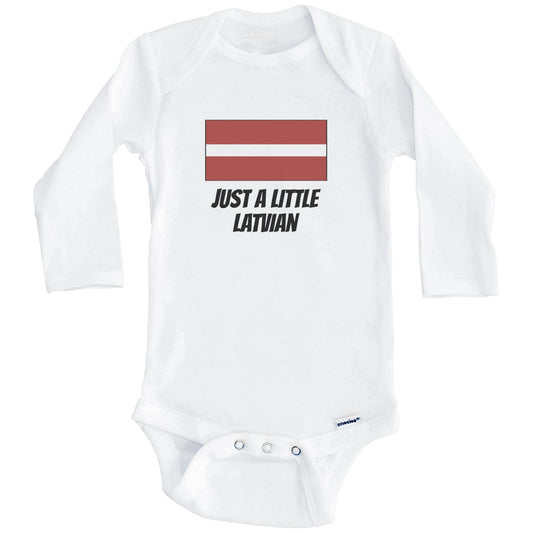 Just A Little Latvian Cute Latvia Flag Baby Onesie (Long Sleeves)