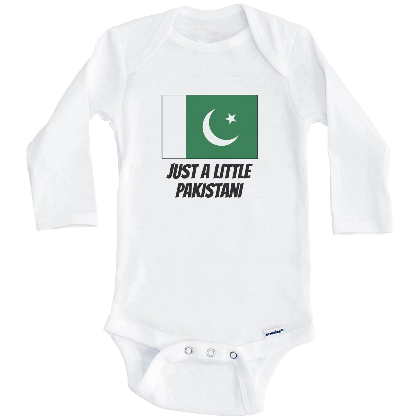 Just A Little Pakistani Cute Pakistan Flag Baby Onesie (Long Sleeves)